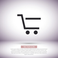  icon- cart shopping , lorem ipsum Flat design