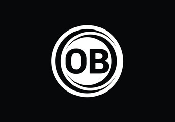 Obraz premium Initial Monogram Letter O B Logo Design Vector Template. O B Letter Logo Design