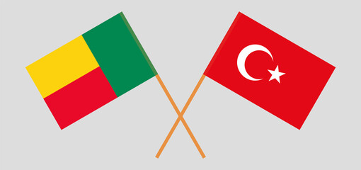 Crossed flags of Benin and Turkey