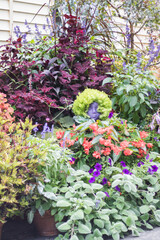 Head planter in beautiful garden area