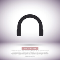 Headphones  vector icon , lorem ipsum Flat design