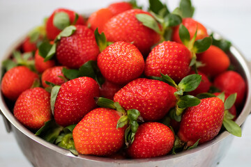 Organic strawberry close-up.
