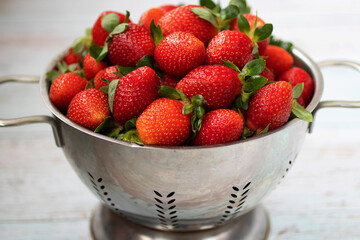 Organic strawberry close-up.