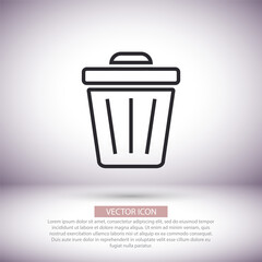 Trash vector icon , lorem ipsum Flat design