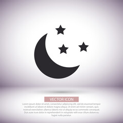 Moon  vector icon , lorem ipsum Flat design