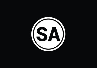 Initial Monogram Letter S A Logo Design Vector Template. S A Letter Logo Design