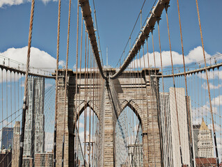 Fototapeta premium Urban bridge and city cityscape