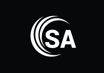 Initial Monogram Letter S A Logo Design Vector Template. S A Letter Logo Design
