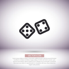 Dice  vector icon  , lorem ipsum Flat design