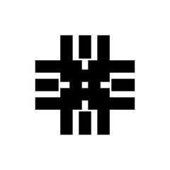 Obraz premium Rotation M letter Sircuit logo design vector