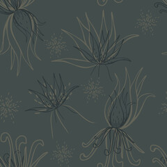 seamless pattern wiht abstract flowers.