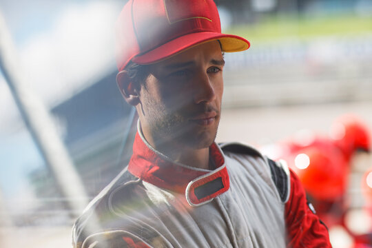 Racer Standing On Track