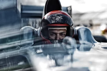 Acrylic prints F1 Racer sitting in car