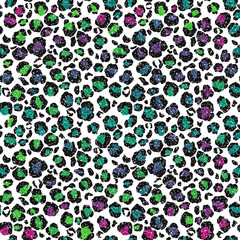 Glitter Leopard Design - Colorful glitter leopard spots seamless pattern