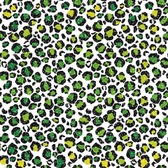 Glitter Leopard Design - Colorful glitter leopard spots seamless pattern