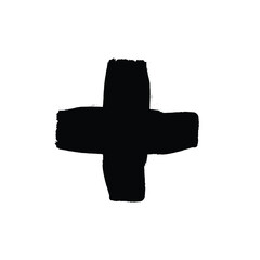 Grunge plus sign. Cross symbol .Vector