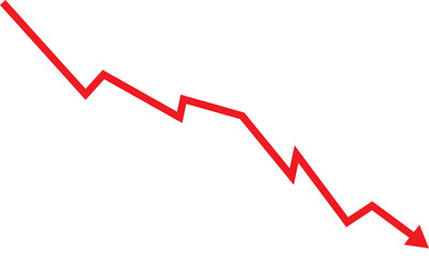 red arrow showing the market crashing