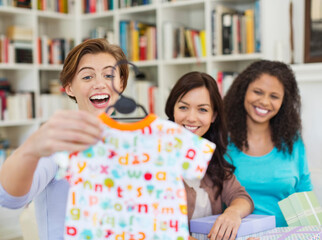 Pregnant woman having baby shower