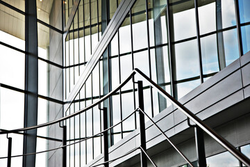 Railing and steps in modern building