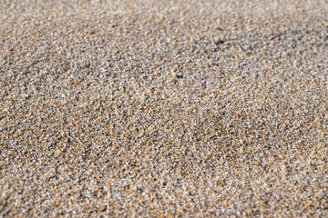 Sand texture and background.Sand on the beach in the background.Sandy beach for black background.Sand of a beach in summer.Copy space.Summer concept