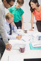 Business people talking in meeting