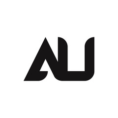 AU Letter Logo Design With Simple style