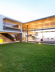Backyard of modern house