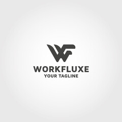 Modern Letter WF vector logo design template idea