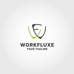 Modern Letter WF vector logo design