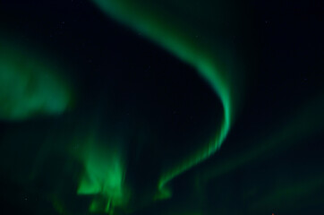 aurora borealis on star filled autumn night in the deep north