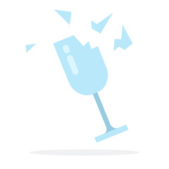 Broken glass vector flat isolated