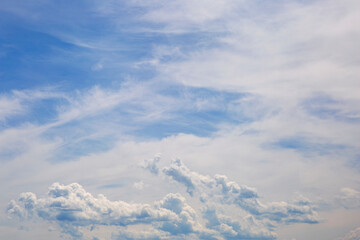 Blue sky with white clouds.