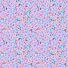 Fototapeta na wymiar Sprinkles Mix Seamless Pattern - Colorful sprinkles repeating pattern design