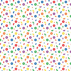 Obraz premium Rainbow Confetti Seamless Pattern - Colorful confetti repeating pattern design