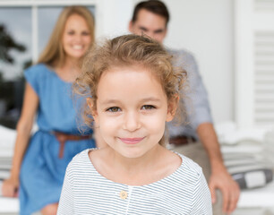 Close up of girl's smiling face