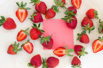 strawberries on a white