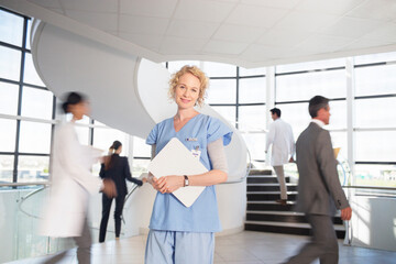Portrait of smiling nurse in hospital