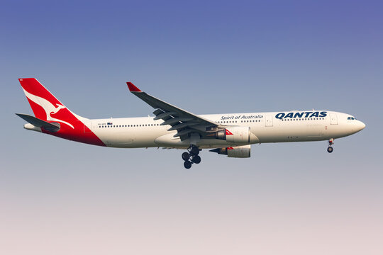 Qantas Airbus A330 airplane at Bangkok-Suvarnabhumi airport