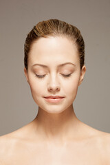 Close up of woman with eyes closed