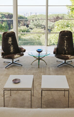 Chairs and tables in modern living room