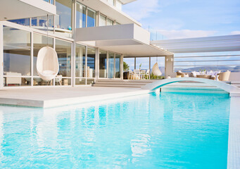 Swimming pool and modern house