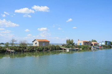 Fishing village in Villeneuve les Maguelone, a seaside resort in the south of Montpellier, Herault, France