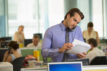 Businessman working in office