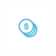 money coin icon flat vector logo design trendy