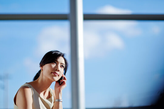 Businesswoman Talking On Cell Phone