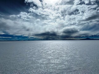 clouds over Salt Flat, Salar de Uyuni, Bolivia