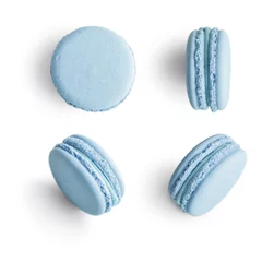 Foto op Plexiglas Set of blue french macarons © tashka2000
