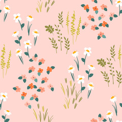 Floral abstract seamless pattern. Vector design for different surfases.