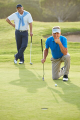Senior men on golf course