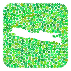 Map of Java Island mosaic created with rounded rectangle and cut out shape. Vector map of Java Island composition of round items in different sizes and green shades.